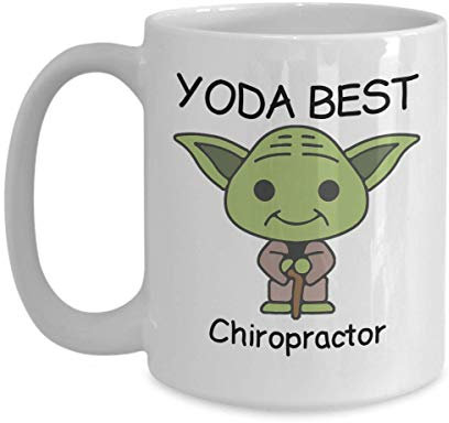 Yoda Best Chiropractor - Novelty Gift Mugs for Star Wars Fans - Co-Workers Birthday Present, Anniversary, Valentines, Special Occasion, Dads, Moms, Family, Christmas - 15oz Funny Coffee Mug
