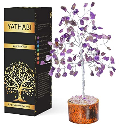 YATHABI Amethyst Kristallbaum - Amethyst Baum des Lebens - Kristall Geschenk für Positive Energie - Steine und Kristalle - Chakra Stein