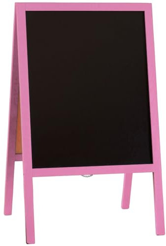 Aufsteller pink 60 x 100 cm Kreidetafel Kundenstopper Holzaufsteller beidseitig Holz
