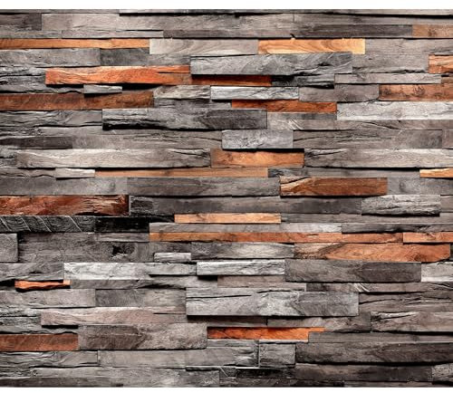 decomonkey Fototapete Holz 400x280 cm Design Tapete Fototapeten Vlies Tapeten Vliestapete Wandtapete moderne Wand Schlafzimmer Wohnzimmer Holzwand Brett