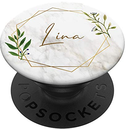 Geschenk für Frauen, Mädchen - Lina personalisierter Name - PopSockets Ausziehbarer Sockel und Griff für Smartphones und Tablets