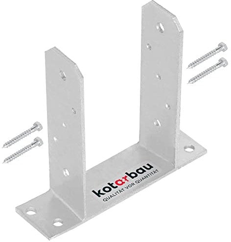 KOTARBAU® U-Pfostenträger 120 mm U-Form Pfostenträger zum Aufdübeln Vierkantholzpfosten Bodenplatte Pfostenträger Aufschrauben Feuerverzinkt Anker U Winkel Zaunpfosten Aufdübeln