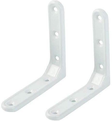 CABLEPELADO Escuadra para estantería | Soporte de Estante Triangular | Soporte de Ángulo | Escuadra Acero inox | Soporte Hierro | Decorativa | Metal | Medida: 100 mm fondo x 100 mm alto | Blanco