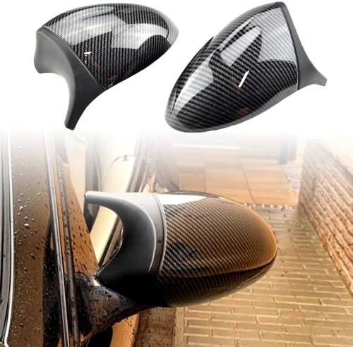 MKptopia Ersatz Spiegeltür Tür Abdeckung Auto Zubehör kompatibel mit BMW 1 3er E81 E82 E87 E88 E90 E91 E92 E93 Kohlefaser