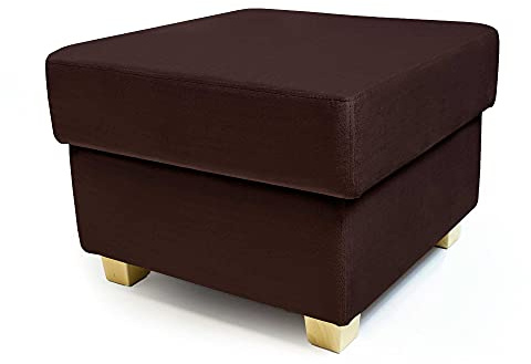 Comfort-Pur Martin Sitzpuff Sitzpouf Puff Pouf Sitzhocker mit Stauraum Fußhocker Sitztruhe (Beinfarben - Buchenbein, Braun)