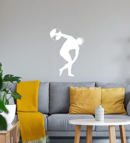 DJ Diskus Wandtattoo Weiß Aufkleber 45 x 62 cm