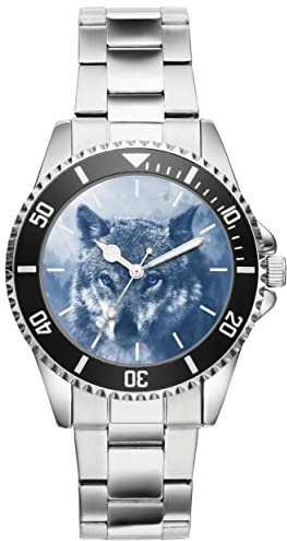 KIESENBERG Herrenuhr Wolf Fan Armbanduhr Geschenk Analog Quartz Metallband Uhr 21195