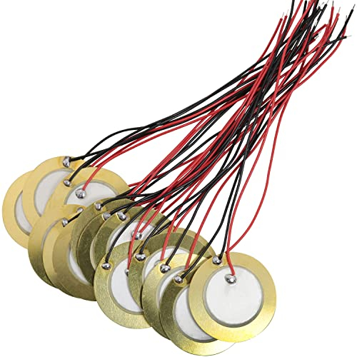 LUORNG 16 discos piezoeléctricos de 27 mm con minas, micrófono, disparador de tambor, pastilla acústica, CBG, amplificadores piezoeléctricos para guitarra acústica
