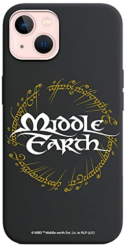 Personalaizer Schutzhülle für iPhone 13, Motiv: LOTR Middle Earth Ring, Schwarz