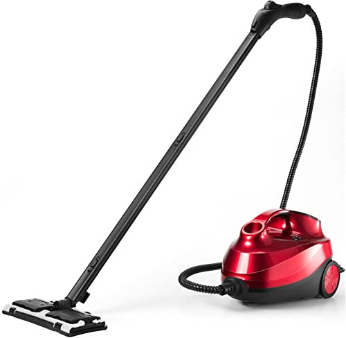 GiantexUK 2000W Steam Cleaner, 1.5L Tank Portable Household Steam Mop with 20 Accessories, Chemical-Free Multi-Purpose Steam Clean Machine for Floors Carpet Window Car (Red)