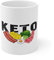 Tasse en céramique blanche fantaisie Programme des régimes diététiques passionnés de cétogène hilarant modéré riche en protéines Nourrissement riche en graisses 325 ml