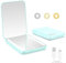Kintion Rechargeable Pocket Mirror, 1X/3X Magnification LED Compact Travel Makeup Mirror, 3 Color Temperature, Dimmable, 400mAh, Portable Compact Mirror, Small Purse Mirrors for Women Gift, Cyan