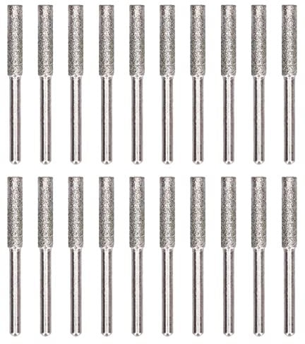 Chain Saw Sharpener Tool, 20Pcs High Hardness Diamond Chainsaw Sharpener, Emery Made, Sharpening Wheels for Chainsaw Sharpener, for Chain Saw Stone Jewelry Wood (Silver)
