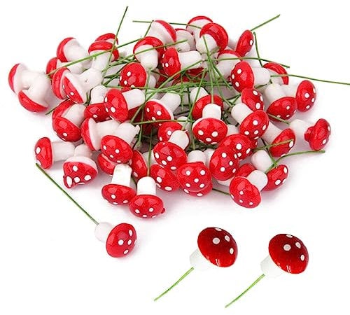 DDKY 30 Stücke 1.5 * 1.2CM Blumen Schaumpilz Gartendeko Terrassen Deko Blumen Wandtattoo Garten Balkon Wanddeko Wand Wanddekoration Wohnzimmer Dekoration Gartendekoration,deko terrasse Garten Outdoor
