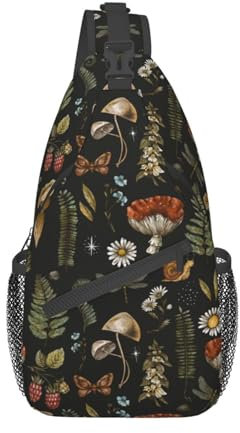VOOHDDY Sac à bandoulière pour homme et femme - Sac à dos de voyage - Sac à dos à bandoulière - Sac à dos décontracté - Sac à main de, Plante magique champignon sorcellerie vintage, One Size, Cool