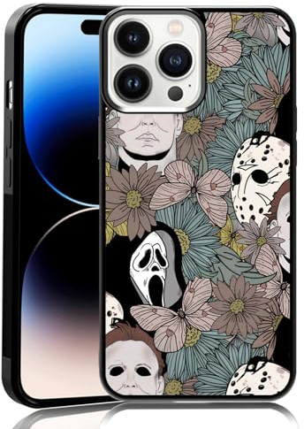 MMYAJT Horror Flowers Scary Phone Case Fit for iPhone 14 Pro Max, TPU iPhone Case Shockproof Ghostface Fashion Design Phone Cover Gift for Boy Girl Men Women