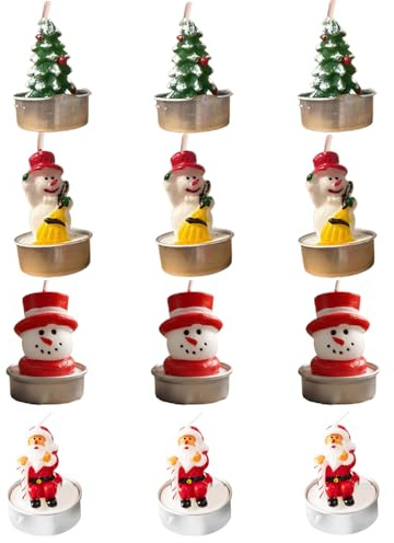 AEX Christmas Scented Candles Gifts Set - 3X Handmade Tea Light Candles | Santa Claus, Snowman & Christmas Tree | Festive Candle Gift Set & Christmas Decorations for Women