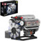 Mould King 10088 Technik V8 Motor Bausatz Bausteine Modell Motor Klemmbausteine Benzinmotor Engine Kit Transparentes Funktionsmodell für Engine Fans (535 Teile)
