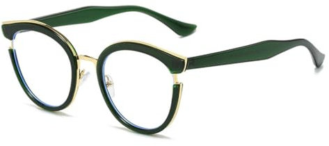 MUTYNE Vintage Luxus Cat Eye Brillengestell Frauen für Männer Mode Trendy Damen Brillengestelle,Grün