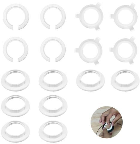 16 Pcs Plastic Lamp Shade Reducer E27 to E14 Set, Converter and Adapter Rings for Table Lamps, Replacement Washer, 29 mm ID