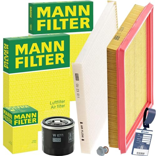 Mann Filter Inspektionspaket | C2329 (LX1266)+CU23011(LA635)+W67/1+452.810.011+Mn Kompatibel mit Micra IV (K13K, K13KK),Note (E12)