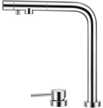 XJTNLB Rubinetto 3 Vie Cucina Spazzolato Rubinetto Sottofinestra 3 Vie Girevole a 360° Rubinetto per Camper per Lavello Cucina