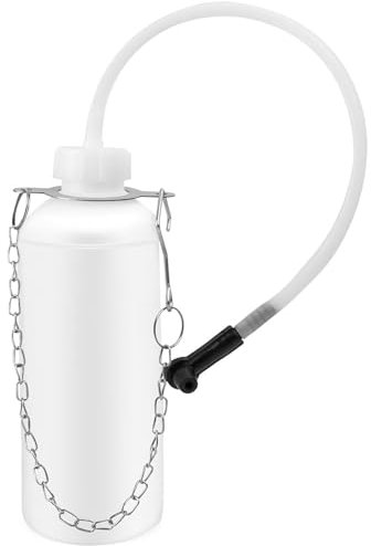 VOBOR 1L Entlüftungsflasche, Bremsflüssigkeits Auffangflasche, Bremsenentlüfter, Bremsflüssigkeitsbehälter zum Auffangen von Bremsflüssigkeit mit 25CM Schlauch und Gummiadapter