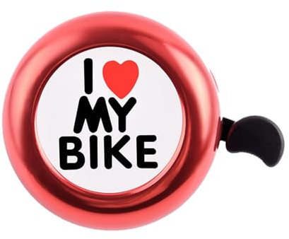 Fahrradklingel Kinder,Klingel Fahrrad,Fahrradklingel Klingel Kinderfahrrad Laufrad,Universell Klingellaufrad Zubehör,I Love My Bike Bell Kids für Jungen und Mädchen,Mountainbike,Fahrradzubehör (Rot)