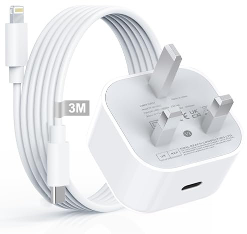 iPhone Charger Fast Charge, 20W Fast iPhone Charger Plug and Cable 3M [Apple MFi Certified],USB C Charger Plug Adapter with 3M Lightning Charging Cable Fast Charge for i Phone 14 13 12 Pro/Mini/11