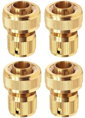 Wzzy Gurden Lot de 4 raccords de Tuyau en Laiton 19 mm (3/4) : Adaptateur pour robinets raccords de Tuyau, pour raccorder des Outils de Jardin, tuyaux raccords de Tuyau