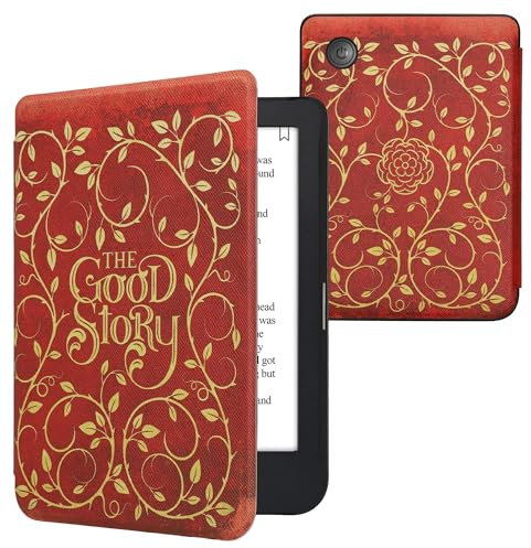 kwmobile Étui Compatible avec Kobo Clara 2E Coque - Étui à Rabat magnétique Tablette eReader Similicuir - Jaune-Orange-Rouge