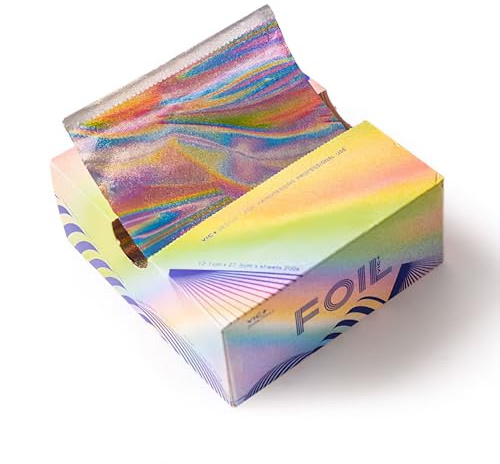 Eson Embossed Pop Up Hair Foil, 127mm x 273mm, Hair Foils for Colouring, Highlighting Foil, Foil Sheets, Salon Grade Highlighting Foil for Hairdressing,Salon & Home Use Rainbow – 200 Sheets