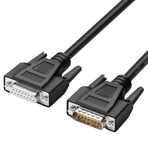 RIKYJIC Serielles DB15-Verlängerungskabel für CNC-Graviermaschinen (M-F-Kunststoffgehäuse, 15 m)