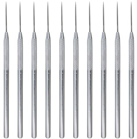 Clay Needle Tools 10 Pcs, Stainless Steel Ceramic Pottery Sculpting Set | 10 Pcs Durable Stainless Steel Clay Needles for Precision Pottery Sculpting and Polymer Clay Detailing