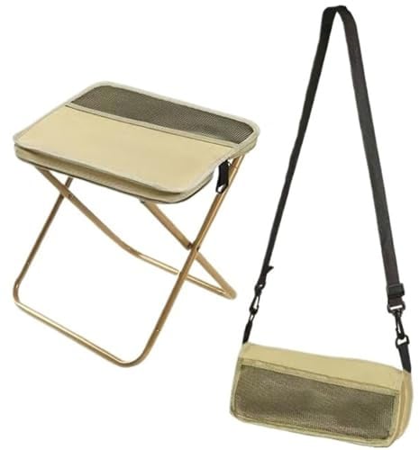 Tragbarer Hocker For Bergsteigen Und Wandern, Faltbarer Rucksackhocker, Kleiner Faltbarer Hocker, Hält Bis Zu 150 Kg, Outdoor-Klappstuhl Mit Reißverschluss For Reisen, Camping, Angeln(Khaki,S)