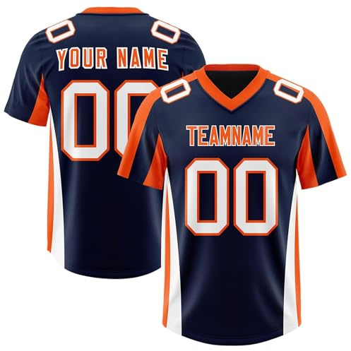 Generisch Personalisiert American Football Spieltrikots Mit Name Nummer Personalisierte Trikot T-Shirt Für Herren Damen Kinder