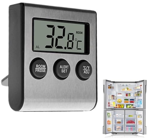 Kühlschrank-Thermostat, magnetischer Gefrierschranksensor und Temperaturalarm, kleiner digitaler Monitor für Tiefkühler und Kühlschrank, Kontrollgerät für Kühlung