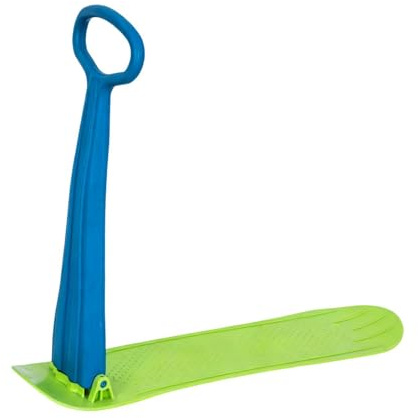 KiBcsLic Snowboard mit Lenker Kinder Schneebrett Faltbarer Schlitten PP Material für Spielplatz Freizeit Outdoor Aktivitäten, Blau Grün