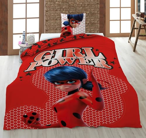 Aymax Bettwäsche Miraculous, 100 % Polyester, wendbarer Bettbezug 140 x 200 cm + Kissenbezug 63 x 63 cm