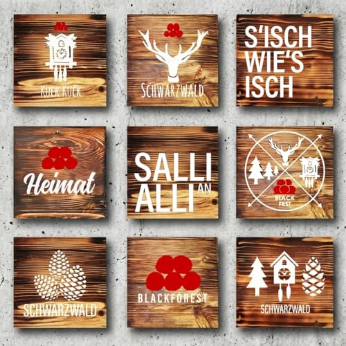 Blackforest Schild Holz Schwarzwald Bild Bollenhut