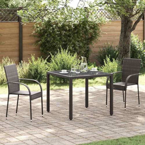 Generisch Stapelbare Gartenstühle 2 STK. Poly Rattan Braun,Möbel,Gartenmöbel,Gartensitzmöbel,Gartenstühle,44237