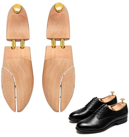 Tendiscarpe Uomo Donna Legno Cedro Regolabile, Forma Scarpe Allargascarpe, Mantiene Forma Scarpe e Prolunga la Durata, Assorbe Umidità Combatte Cattivi Odori, Tendiscarpe Alta Qualità, 1 Paio, 41-42