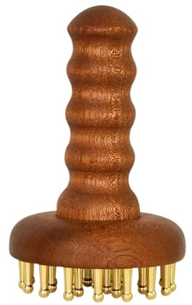 Körpermassagegerät aus Kupfer | Massagekamm für Kopfhaut mit Holzgriff, zur Linderung der Beinmuskulatur - für Frauen Männer Kopf Hals Schulter Rücken Unterschenkel H
