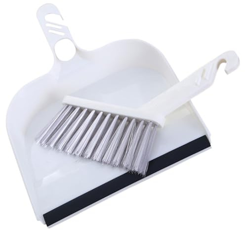 LALADEFIEE Juego de Recogedor y Escobilla de Mano Limpieza Portátil Mini Tamaño, Fácil de Almacenar, Material Plástico y Cepillo para Escritorio