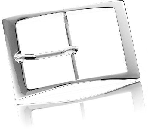 FREDERIC HERMANO Gürtelschnalle Buckle 40mm Metall Silber Poliert - Buckle Edges - Dornschliesse Für Gürtel Mit 4cm Breite - Silberfarben Poliert
