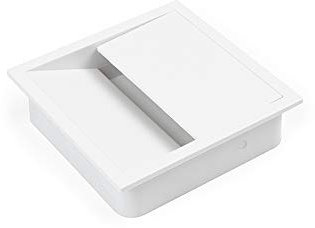 Emuca - Tapa pasacables para encastrar en escritorio/mesa, organizador de cables para mueble, varias medidas y acabados (85x85mm (1 un), Blanco)