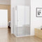 MIQU 100 x80 cm Duschkabine Eckeinstieg Schwingtür Duschabtrennung Dusche, 100 Scharniertür mit 80 Seitenwand ESG Glas Duschwand Höhe 185, Pendeltür Komplett Dusche ohne Duwchwanne