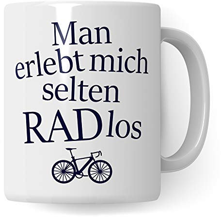 Fahrrad Tasse lustig, RADlos Geschenk Fahrradfahrer Männer Frauen, Becher Fahrradmotiv Fahrräder, Rennrad Mountainbike Fahrrad, Geschenkideen lustig Radfahren Kaffeetasse
