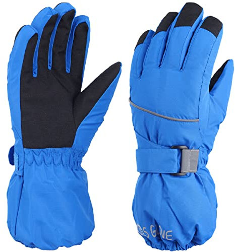 TRIWONDER Kinder Handschuhe, Warme und Winddichte Skihandschuhe für Laufen Skifahren Wandern Snowboard (Hellblau, S (4-6 Jahre alt))