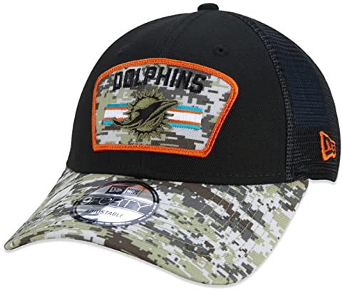 New Era Miami Dolphins NFL On Field 2021 Salute to Service Black 9Forty Snapback Cap - One-Size